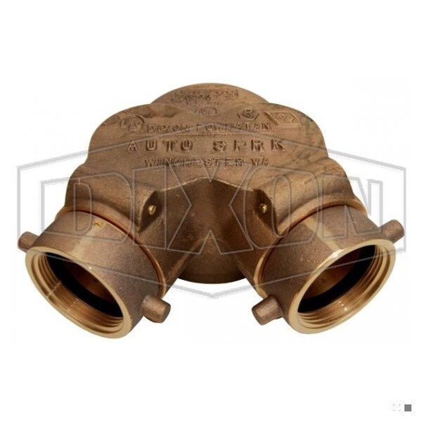 The Right Connection 21-133 Double Clapper Siamese Bottom Outlet, 2 2-1/2 x 4 in, FNST x FNPT, Cas